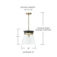 thumbnail image 5 of 1 Light Pendant In Industrial Style-14 Inches Tall And 12 Inches Wide-White Wash/Matte Brass Finish    -Traditional Installation Capital Lighting, 5 of 7