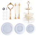 thumbnail image 1 of Coofit Cake Stand Mold Set DIY 3-layers Silicone Mold Casting Mold with Stand Fiiting, 1 of 10