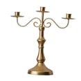 thumbnail image 2 of Candelabro con brazos, centro de mesa, accesorio de fotografía, soporte de vela decorativo Simple para fiesta, boda, decoración del hogar 3 brazos dorados, 2 of 8