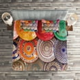 thumbnail image 2 of Ambesonne Moroccan Quilted Coverlet 3 Pcs, Traditional Colorful, King Size, Multicolor, 2 of 2