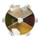 thumbnail image 2 of Dispensador de arroz giratorio - Contenedor de almacenamiento de granos de 6 compartimentos, capacidad de 20 kg, organizador de cocina de pared con taza medidora y embudo, azul marino/blanco, 2 of 7