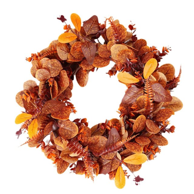 Corona de otoño artificial, corona de Acción de Gracias, corona para puerta de entrada, guirnalda navideña, decoración para escaparate, comedor, pared