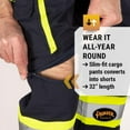 thumbnail image 2 of Pioneer Hi Vis Safety Cargo Pants - Convertible Zip-Off Work Shorts - Reflective Tape - Navy - 32" Length, 2 of 9