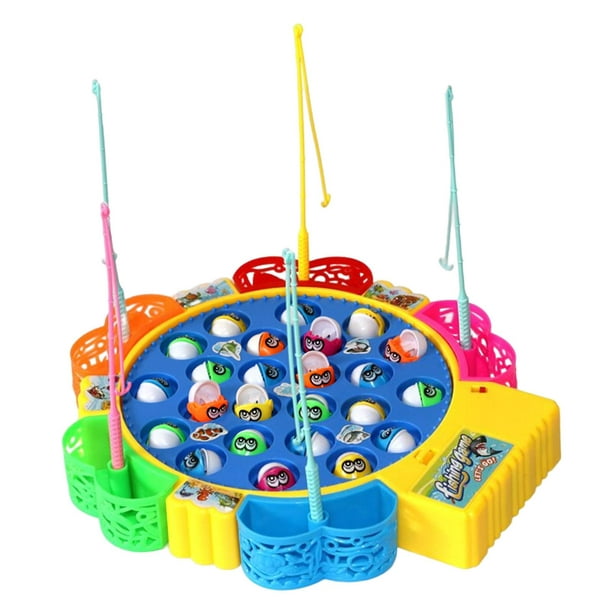 Novelty Rotating Fishing Game Fine Motor Skill Kids Fishing toy, board Game  for 3-5 Years Old Early Learning Toy Preschool 24 Fishes