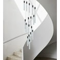 thumbnail image 5 of 18-Light Black Modern Crystal Chandelier Staircase Dimmable LED Pendant Light Lobby Living Room Bedroom Foyer Mini Chandelier Flush Mount High Ceiling Light Fixtures(90W), 5 of 8