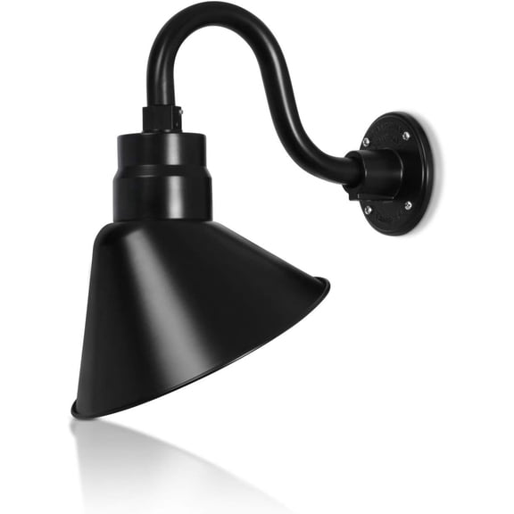 HTM Lighting Solutions Angled 10" Black Shade with 10" Black Gooseneck Arm