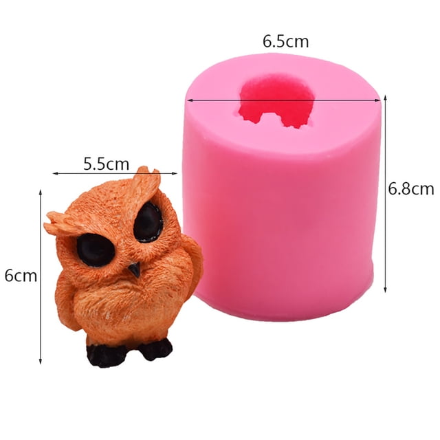 Fondant Silicone 3D Owl Candle Fondant Silicone Reusable For Cake Decorating Chocolate Fondant Candy