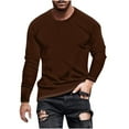 thumbnail image 2 of PNTUTB Autumn/Winter Fashion Men's Solid Color Casual Comfortable Crew Neck Long Sleeve Base Layer Top, 2 of 6