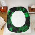 thumbnail image 6 of Homewish Black Green Rectangle 3pcs Twin Sheet Set, Buffalo Plaid Abstract Bedding Sets, 6 of 8