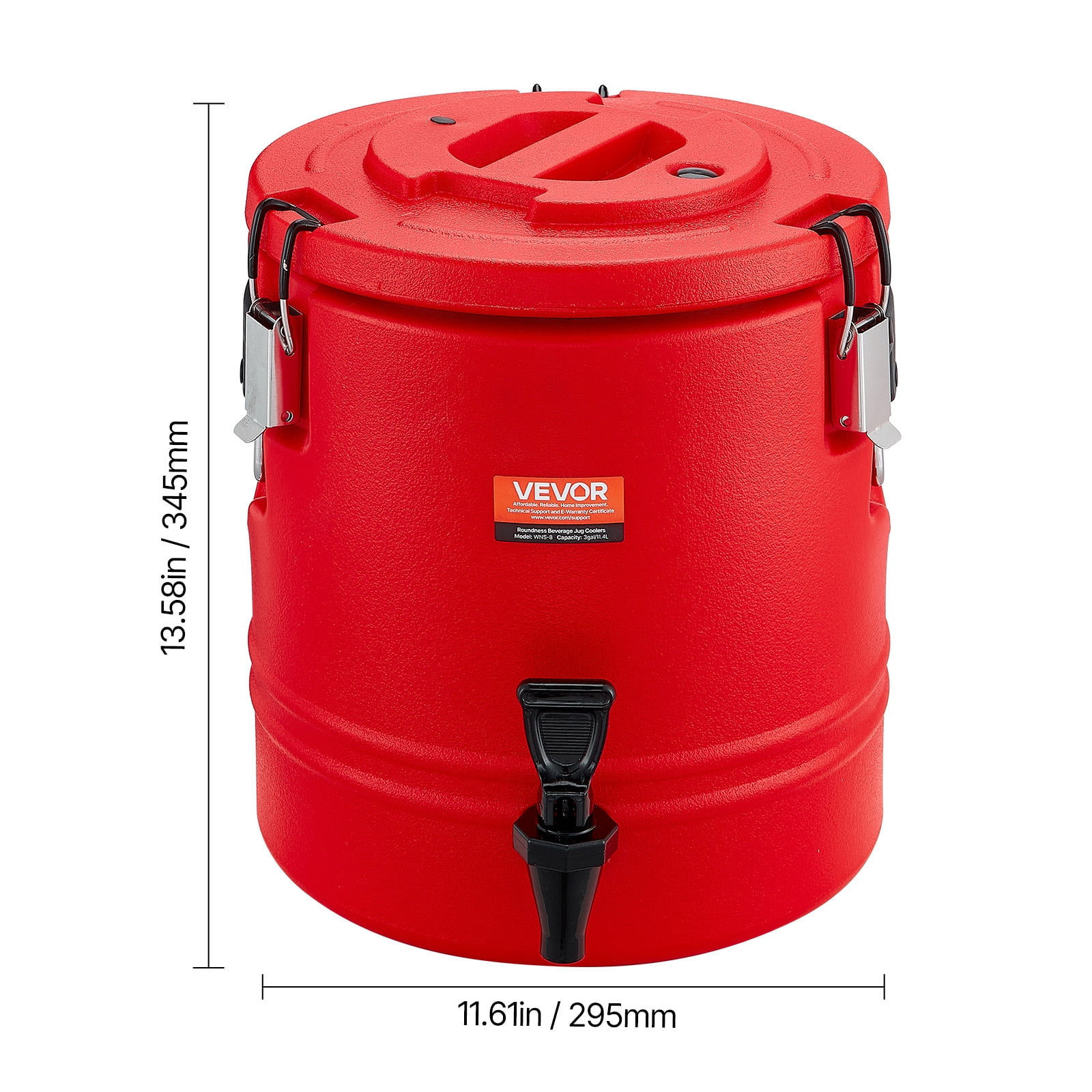 VEVOR Insulated Beverage Dispenser, 3 Gal/11.4L Thermal Hot and Cold Drink Server Dispenser with Spigot, Food-Grade Cooler Jug with 304 Stainless Steel Interior, for Tea Coffee Restaurant Outdoor