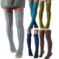 thumbnail image 3 of Dyfzdhu Women Cable Knitted Thigh High Boot Socks Extra Long Winter Stockings Over Knee Leg Thermalers, 3 of 3