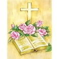 thumbnail image 1 of Carolines Treasures APH4072CHF Easter Cross & Bible with Roses Flag Canvas House Size, 1 of 4