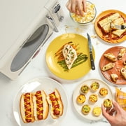 Nostalgia 0.7 cu ft Retro Microwave Oven, 700W Countertop Microwave Oven with Accessory Bundle, Cream