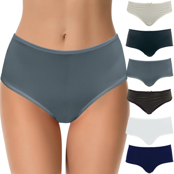 Curve Muse Womens Sexy Lace Bikini Boyshort Hipster Briefs Panties Underwear-6PK-PackA-S/5