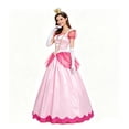 thumbnail image 5 of Princess Peach Costume Women Pink Long Ball Gown with Crown Gloves Halloween Cosplay Dress, 5 of 5