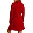 thumbnail image 5 of VEKDONE Womens Pea Coat Notch Lapel Double Breasted Trench Coats Relaxed Fit Button Cuffs Side flap Pockets Overcoat Business Casual Fall Winter Outerwear, 5 of 7