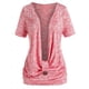 thumbnail image 3 of Tamaño más carenado frontal Marled camiseta Y cabestro sin mangas floral Conjunto Rosegal Camisetas tallas grandes, 3 of 5