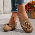 thumbnail image 2 of Rokment Womens Fringe Slip on Loafers Beach Travel Comfortable Walking Flat Dress Shoes Stylish Tassel Leather 2026 Spring Fall Casual Oxfords for Ladies Khaki Size 8, 2 of 8