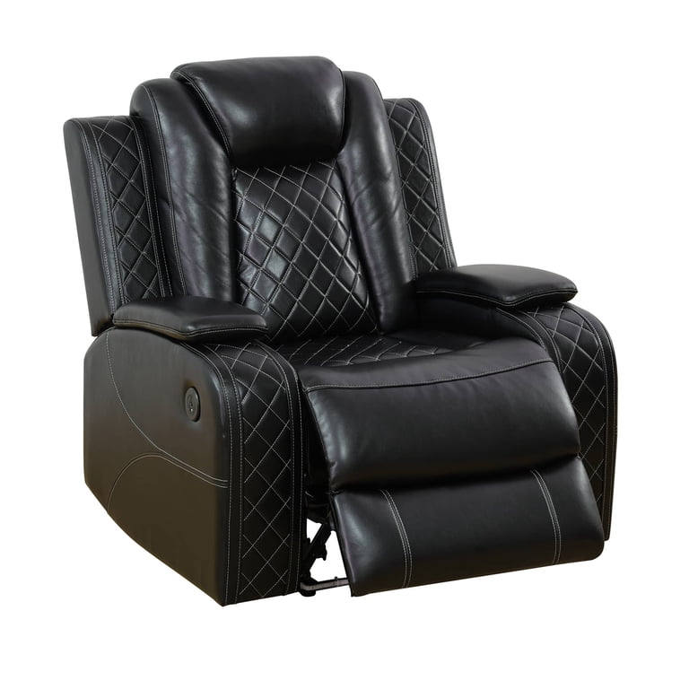 TrumanPick Power Recliner Sofa, Black Air Leather Home Theater photo 5