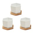 thumbnail image 6 of CIMAXIC White Ceramic Hexagon Flower Pots Planter Set of 3 Modern Decorative Indoor Outdoor Plant Containers, 6 of 8