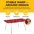 thumbnail image 4 of Red Snowflake Christmas Table Cloths for 8 Foot Rectangle Tables, Xmas Snowflake Modern Art Winter Patio Waterproof Elastic Fitted Tablecloths, Washable Rectangular Table Cover for Camping, 4 of 8