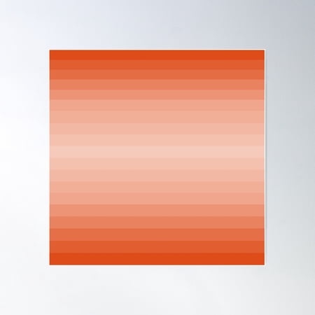 Horizontal Stripes Pattern Design In Ubuntu Orange Palette Poster Wall Art, Modern Wall Decor For Living Room Bedroom, 24x24 UNFRAMED