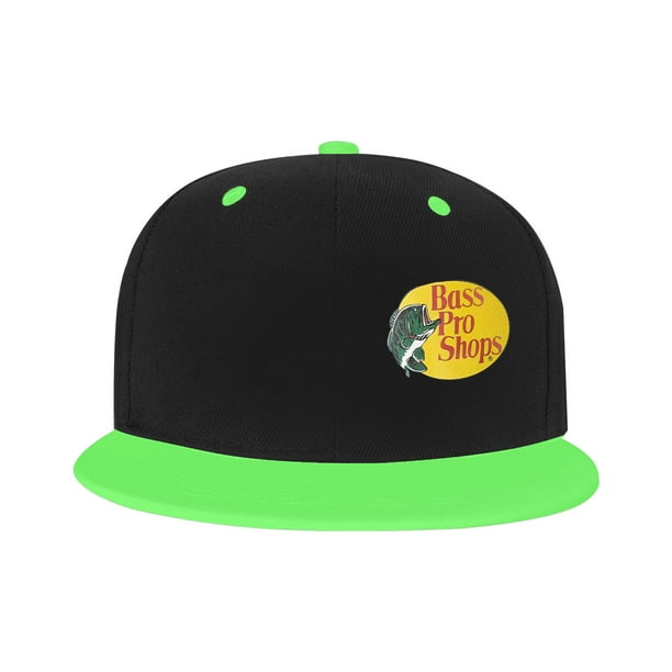 Bass Pro Shop Children's Contrast hip hop baseball cap Green One Size  Adjustable Snapback Hat 