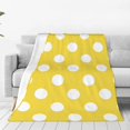 thumbnail image 1 of Fotbe Yellow And White Polka Dot Manta de Franela Acolchonada con Estampado, Súper Suave y Esponjosa, Extra Grande para Sofá, Cama, Uso Todo el Año-60"x50", 1 of 7