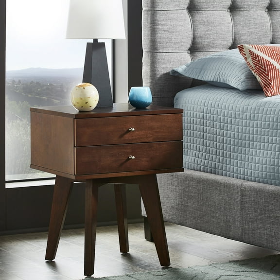 Weston Home Galton Rectangular 2-Drawer Wood Nightstand, Multiple Finishes