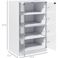 thumbnail image 4 of HOMCOM Gabinete de medios estéreo de 4 niveles para reproductor de discos de vinilo, consola de juegos, soporte de reproductor de discos AV con estantes ajustables, puertas de vidrio de empuje para, 4 of 11