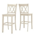 thumbnail image 4 of Weston Home Farmhouse Vintage Double X Solid Wood Bar Height Chair, Set of 2, Antique White, 4 of 7