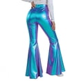 thumbnail image 5 of Idoravan Sequin Flare Pants Sparkly Glitter High Waisted Bell Bottoms Leggings Party Disco Clubwear for Women Women's High Elasticity High Waist Shiny Leather Skinny Pants, 5 of 5