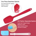 thumbnail image 3 of Unique Bargains 3pcs Kitchen Cooking Silicone Spatula Set Heat Resistant Turner Scrapers Baking Utensils Red, 3 of 7