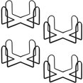 thumbnail image 1 of Portavasos, 4 piezas de soporte de metal para juegos de posavasos cuadrados o redondos, estante de hierro forjado para decoración del hogar, 1 of 4