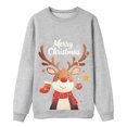 thumbnail image 4 of Fiaer Merry Christmas Sweatshirts for Family Trendy Baggy Funny Reindeer Graphic Xmas Pullover Crew Neck Long Sleeve Warm Holiday Tops Kid 130, 4 of 5