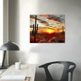 thumbnail image 4 of JEUXUS  Beautiful Sunset with Saguaros Landscape Canvas Wall Art Sonoran Desert Picture Gallery Wrapped Botanical Cactus in Arizona Artwork Print on Canvas for Home Office Decor, 4 of 5