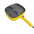 thumbnail image 1 of 3 in 1 Electric Omelette Pan Barbecue Pan Electric Cooker Multifunction Non-Stick Hotpot Food Steamer US Plug C, 1 of 7