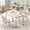 Wood and White, variant on Kids Table and 2 Chairs Set, Height-Adjustable Toddler Table and Chair Set with Graffiti Desktop, 31.5''L x 23.6''W Children Activity Table for Daycare, Classroom, Home
