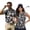 Black Camouflage, variant on Aplkyhs Hawaiian Palm Leaf Matching Golf Shirts for Couple Women's Matching Hawaiian Golf Shirt for Couple Racerback Design Keep Cool in Hot Weather Lightweight