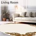 thumbnail image 2 of ODIKA 3'x5' Machine Washable Non-Slip Area Rug, Championship Trophy Medallion Emblem Sports Celebration High Traffic Rug, Gold, 668835, 2 of 5