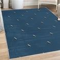 thumbnail image 1 of Sea Animals Decorative Rug, Pattern of Shark Fins Speedy Fish Hunting Minimalistic Design Art Print, Quality Carpet for Bedroom Dorm and Living Room, 6 Sizes, Dark Navy, by Ambesonne, 1 of 4