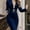 Navy Blue, variant on ZOELNIC Women's Deep V-Neck Blazer Dress Long Sleeve with Belt, Elegant Midi Work Dress, S