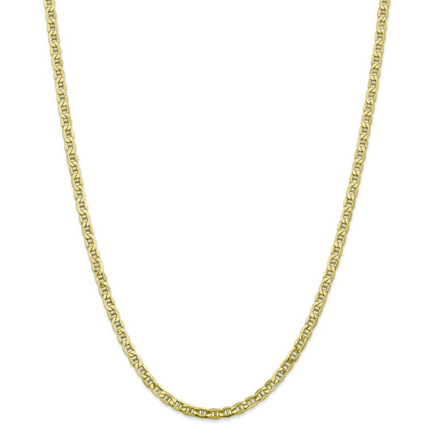 10K Yellow Gold 4.1mm Semi-Solid Anchor Chain 24 IN