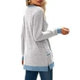 thumbnail image 6 of HomeDM Womens Sweatshirts Crewneck Pullovers Tops Color Block Long Sleeve Side Split Fall Shirts Pockets - Gray/2XL, 6 of 6