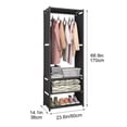 thumbnail image 3 of Black Coat Rack Shoe Cabinet Freestanding Entryway Organizer Multifunctional Clothes Hanger With Storage Shelf For Coats Hats 22X7 Inch, 3 of 6