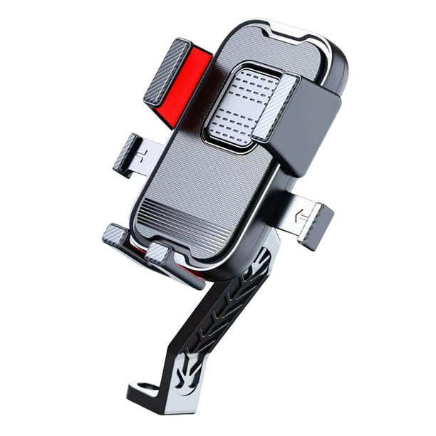 Soporte universal para teléfono de motocicleta, instalación rápida, soporte de navegación estable Espejo retrovisor rojo
