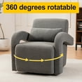 thumbnail image 5 of LoLado Cozy Teddy Fabric Upholstered Armchair, 360° Rotatable Modern Sturdy Lounge Chair with Curved Arms and Thick Cushioning for Living Room Bedroom, Dark Gray, 5 of 12