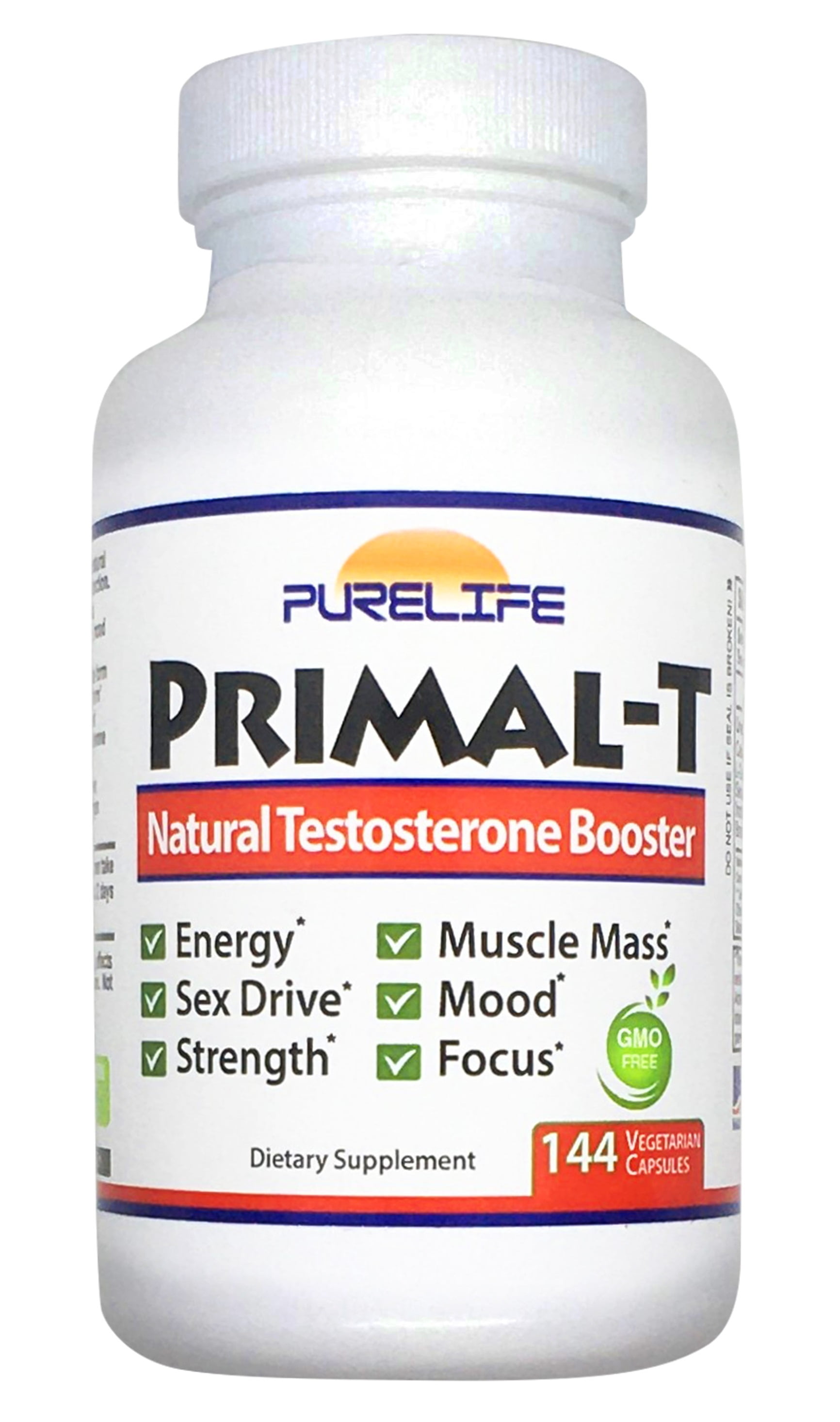 Purelife Primal-T – Natural Booster for Men - Male Enhancing Supplement to Boost Low Testosterone Levels. Build Muscle Mass, Lose Fat, Increase Energy, Strength, Stamina (144 Capsules) - Walmart.com