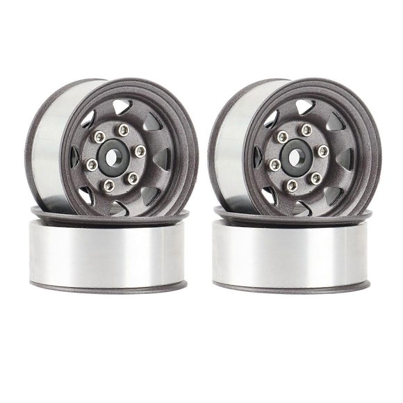 4PCS 1.55 Metal Beadlock Wheel Rim Hub for 1/10 RC Crawler Car Axial Jr 90069 D90 CC01 LC70 ,3