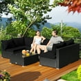thumbnail image 1 of Costway 7PCS Patio Rattan Sofa Set Sectional Conversation Furniture Set Garden Black, 1 of 10